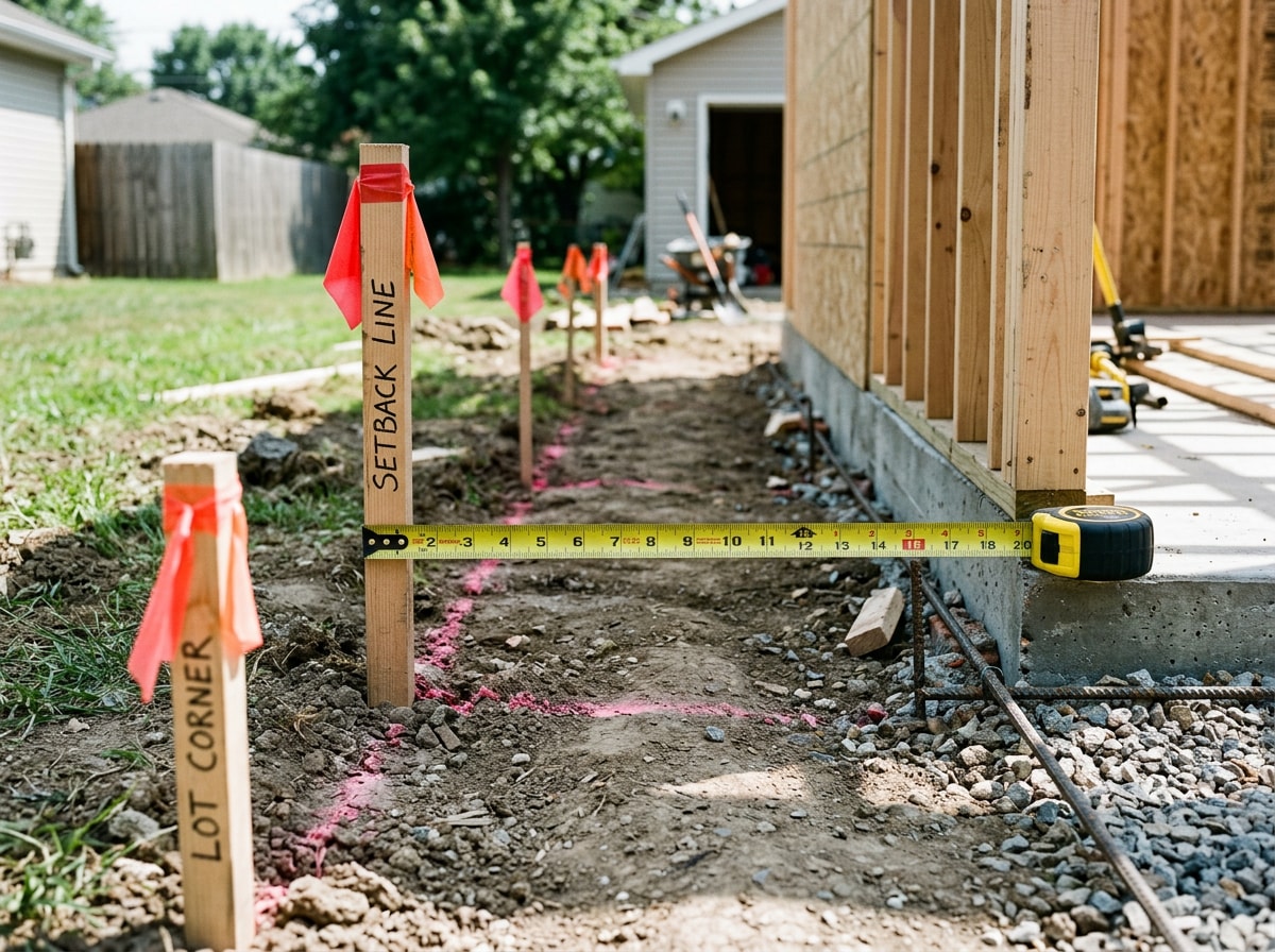 Simple diagram showing ADU setback distances and lot coverage limits for a residential lot