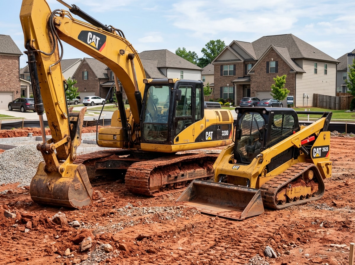 Excavator and heavy equipment working on a residential job site in Vestavia Hills, AL