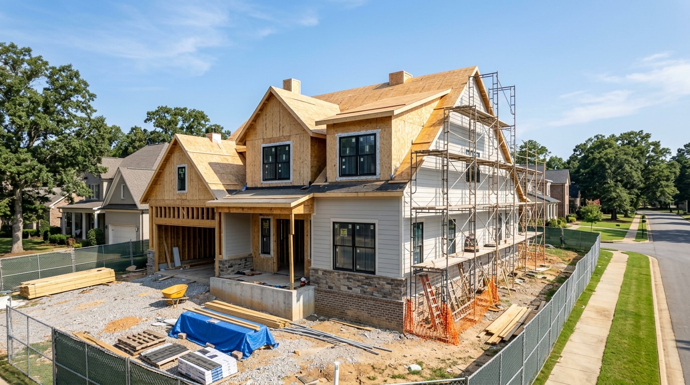 Custom home construction site in Vestavia Hills, Alabama Custom home construction site in Vestavia Hills, Alabama