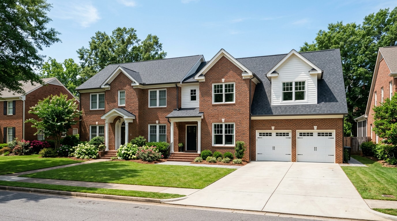 Finished home addition seamlessly matching an existing house exterior in Vestavia Hills, AL Finished home addition seamlessly matching an existing house exterior in Vestavia Hills, AL