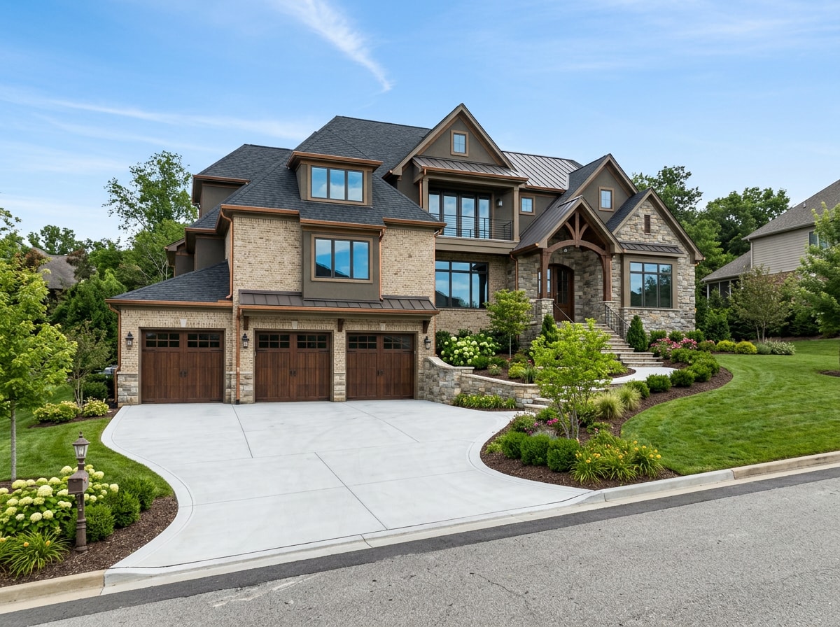Exterior of a newly constructed custom home in Vestavia Hills, AL