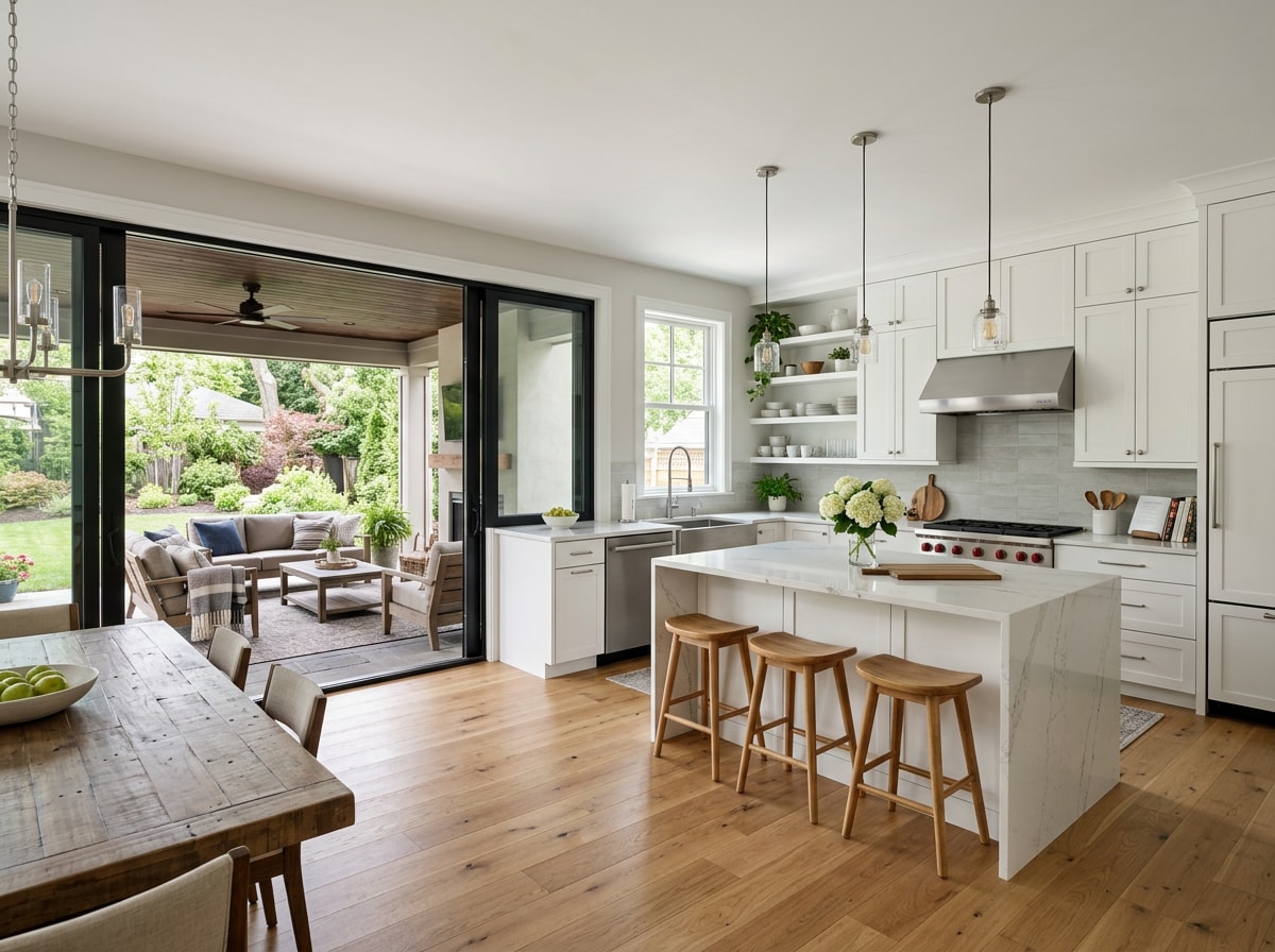 Completed kitchen and outdoor living space renovation project in Mountain Brook, AL