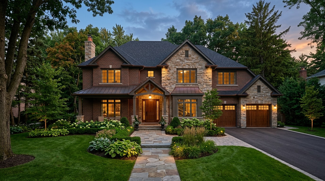 Finished residential general contractor renovation project on a custom home exterior in Mountain Brook, AL